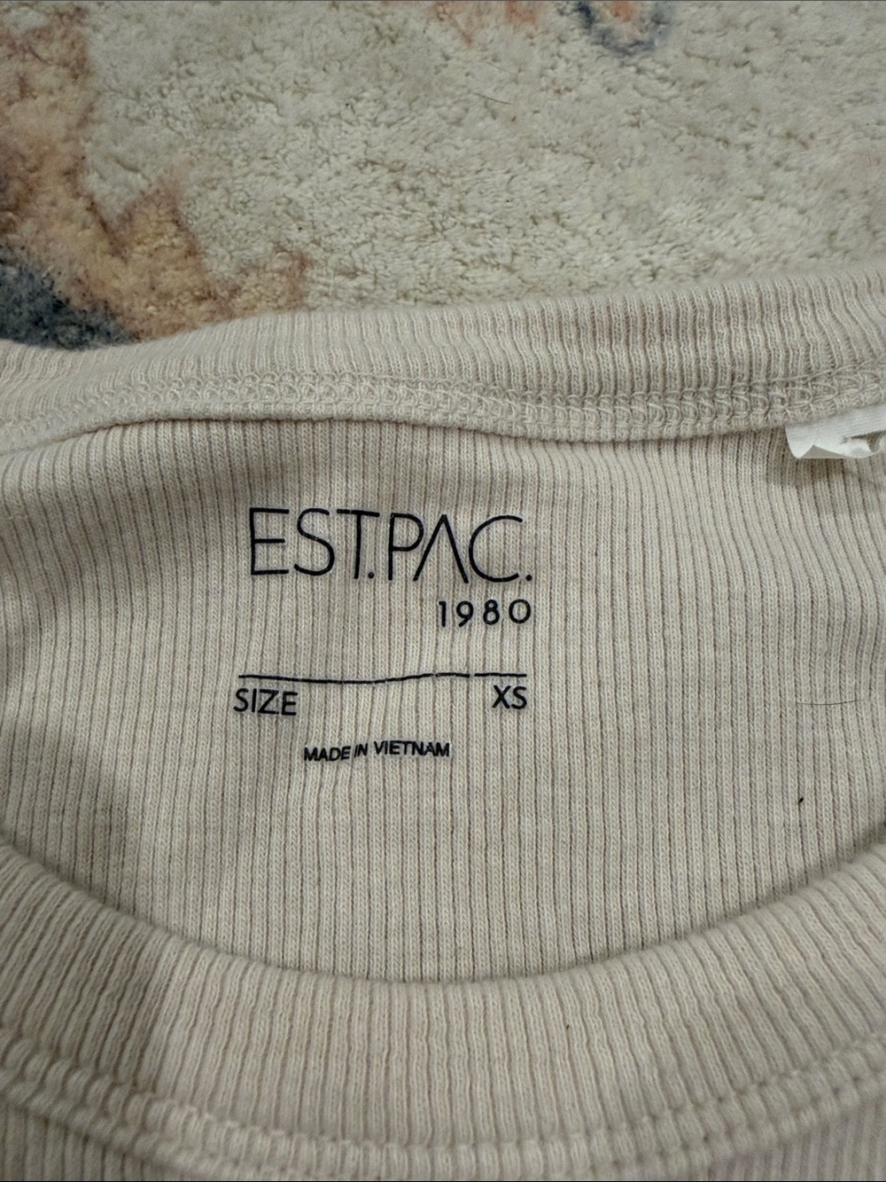 PacSun Light Beige Ribbed Racerback Crop Tank - Picture 2 of 3